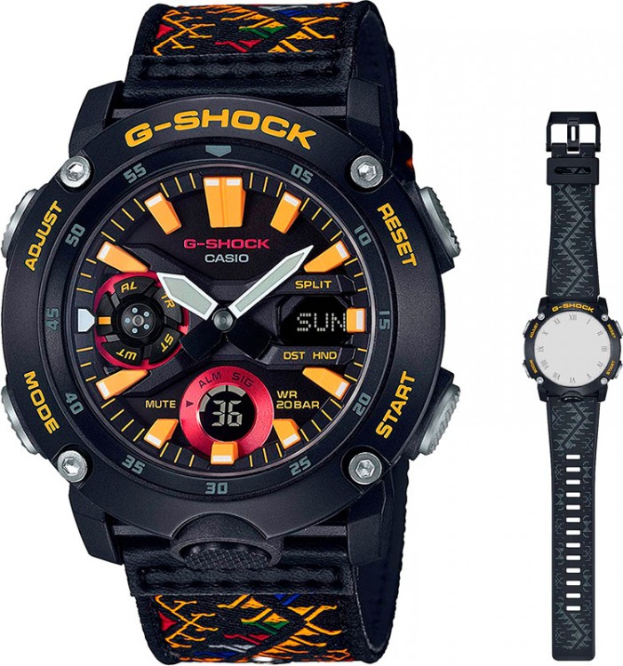 Наручные часы CASIO G-SHOCK GA-2000BT-1A (+1 дополнительный ремешок) Limited Edition