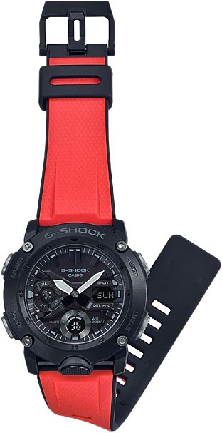 Наручные часы CASIO G-SHOCK GA-2000E-4E (+2 ремешка в комплекте)