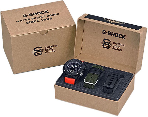 Наручные часы CASIO G-SHOCK GA-2000E-4E (+2 ремешка в комплекте)
